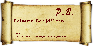 Primusz Benjámin névjegykártya